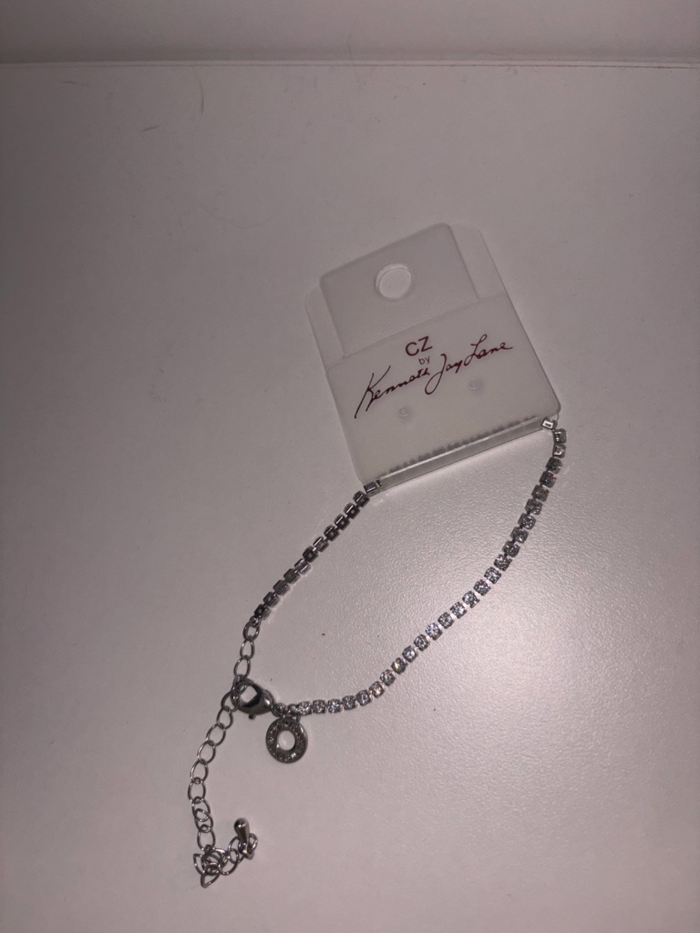 Kenneth Jay Lane Silver Cubic Zirconia Tennis Bracelet